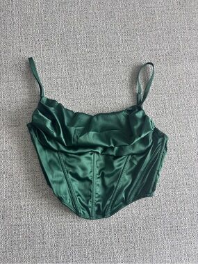 Urban Outfitters Teal Satin Corset Top